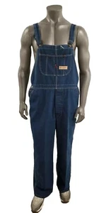 Vtg Big Mac JC Penney Sanforized Denim Bibs Overalls Carpenter Mens Sz 44x30 - Picture 1 of 12