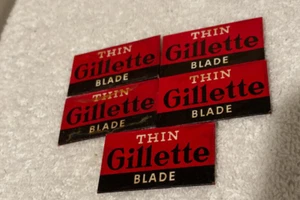 Menge 5 Vintage neuer alter Lagerbestand versiegelt Gillette dünne Rasierklingen - Bild 1 von 2