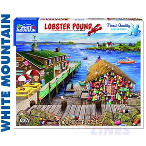 LOBSTER POUND 1000 pc super deluxe Jigsaw Puzzle WHITE MOUNTAIN 1385 - Picture 1 of 10