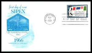 1966 SIPEX Philatelic Exhibit Sc 1310 official FDC with AFDCS cachet (L51 - Picture 1 of 1