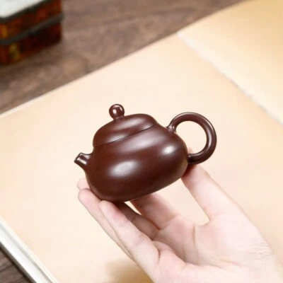100ml Small Tea Pot Real Yixing Zisha Purple Zhu Clay Marked Pot Kungfu Tea Pots - Image 1 of 4