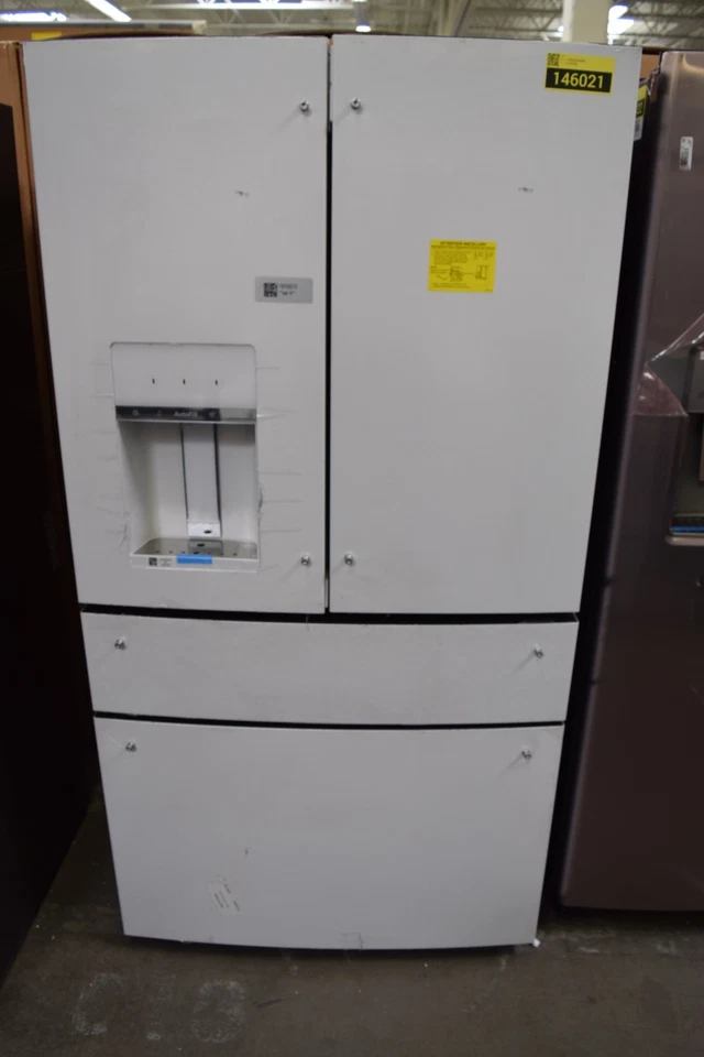 GE Cafe CXE22DP4PW2 36" Matte White CD French Door Refrigerator #146021   BFSALE - Image 1 of 4