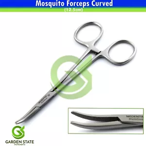Micro Halsted Mosquito Forceps 12.5cm Curved Serrated Jaw Hemostat Locking Plier - Picture 1 of 3