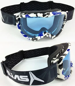 Alias Riot Motocross MX Lunettes Bleu Avec Tinte Lentille Spy Vélo Tear Off Neuf - Picture 1 of 2