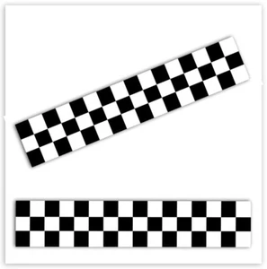 2 x Vinyl Aufkleber Zielflagge Schwarz Weiß Motorcycle Racing Rallye Tuning - Bild 1 von 7