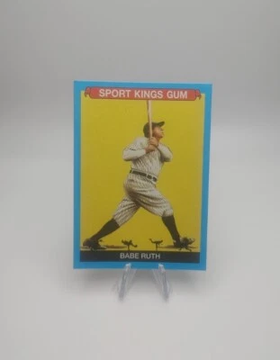 Sport Kings Volume 4 Babe Ruth Base Yellow Background Blue Border Card - Image 1 of 2