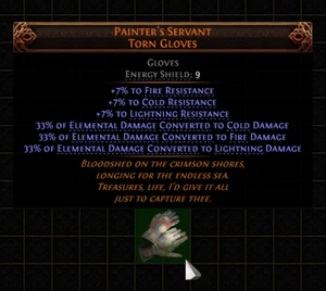 💥Path Of Exile 2💥Dawn Of The Hunt💥Guantes💥Guantes rasgados de sirviente del pintor - Imagen 1 de 1