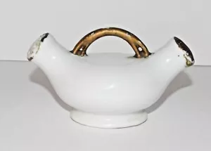 Vintage Two in One Salt Pepper Shaker 4in Germany 2 in 1 White Gold - Picture 1 of 6