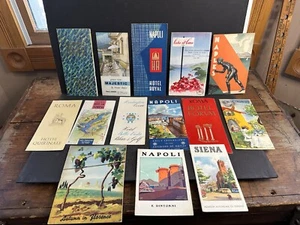 14 Vintage 1950-60s Italy Travel & Hotel Brochures, Roma, Como, Sienna Etc. - Picture 1 of 9