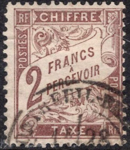 FRANCE 1884 POSTAGE DUE 2fr RED-BROWN CV170 € - Picture 1 of 1