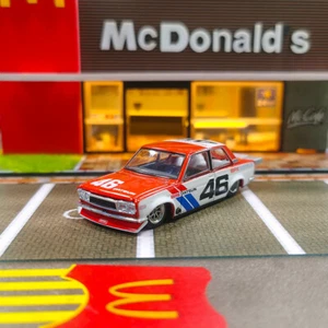2PCS KAIDO HOUSE MINI GT DATSUN 510 WAGON COLLECTIBLE IMPORT RACE CAR Red/White - Picture 1 of 6