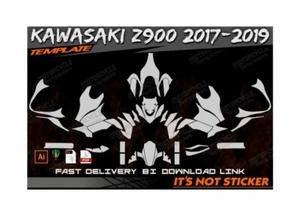 KAWASAKI Z 900 Z900 2017-2019 template vector 1/1 real scale EPS PDF CDR format - Picture 1 of 3