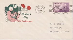 POSTAL HISTORY FIRST DAY COVER 1934 MOTHER'S DAY ISSUE IOOR CACHET #2 - Picture 1 of 1