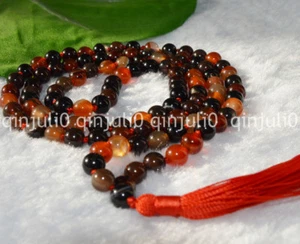 6mm Multicolor Agate Gems Tibet Buddhist Prayer Beads Mala Necklace 108 Beads - Picture 1 of 6