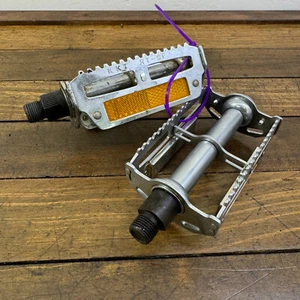 Vintage MKS Weighted Pedals RT-SF NOS Platform Touring 9/16 in Eroica Alloy - Picture 1 of 13