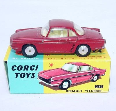 Corgi Toys England RENAULT FLORIDE 2-Door Coupe Sedan Model Car 222 Repro Box`60 - Image 1 of 4