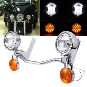 Soporte de luces de señal de giro LED de paso antiniebla de 4,5" para Harley Touring Ultra Limited - Imagen 1 de 12