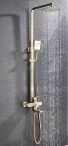 Gebürstet Gold Duscharmatur Duschset Regendusche Kopf Mischbatterie Duschsystem - Bild 1 von 6