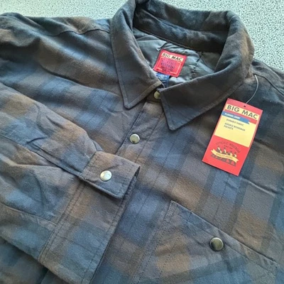 NWT Old Stock JC Penney BIG MAC Mens 4XL Lined Flannel Shirt Jacket Snaps Plaid - Image 1 of 4