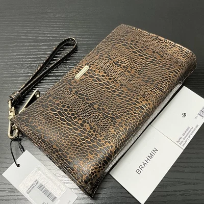 Bolso sin asas de muñeca con estampado animal Brahmin Daisy CHOCOLATE Y COBRE NUEVO CON ETIQUETAS Foto 1 de 4