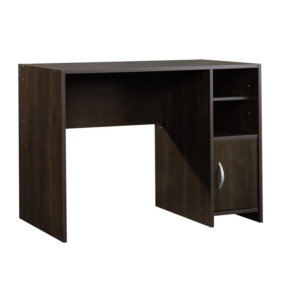 Space Saving Rectangular Computer Desk Brown Finish Engineered Wood Construction - Image 1 of 4