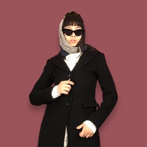 Abrigo clásico Escada vintage para mujer mezcla de lana negro (34) - Imagen 1 de 9