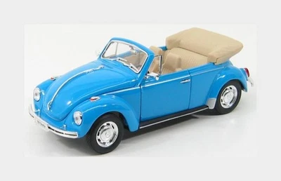1:24 WELLY Volkswagen Beetle Cabriolet Open Light Blue WE22091B - Immagine 1 di 2