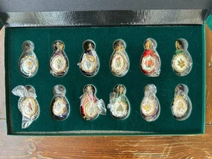 HOUSE OF FABERGE 12 adornos de huevos de Navidad 1996 porcelana Franklin Mint - Imagen 1 de 24