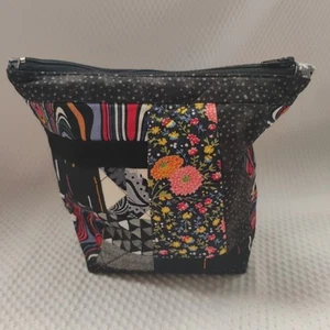 Patchwork gesteppt Handarbeit Reißverschluss Beutel 8” x 7” x 3” Kosmetik Kulturbeutel - Bild 1 von 9
