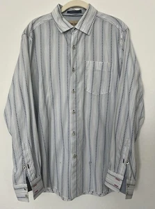 Camicia elegante Tommy Bahama in cotone a righe blu med lavata ad acqua salata - Foto 1 di 11