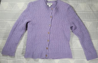 Norm Thompson 100% Wool Lavender Cable Knit Sweater – Women’s Size L - Vintage - Image 1 of 4