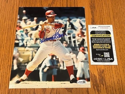 JOHNNY BENCH 8x10 AUTOGRAPH PHOTO SIGNED REDS HOF CGC JSA COA - Image 1 of 2