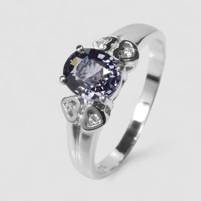 Luxurious Gray Spinel 0.70Ct 925 Sterling Silver Handmade Fine Rings Size 6.5 - Image 1 of 4