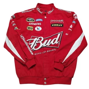 Vintage Chase Authentics Jacke Kasey Kahne NASCAR Budweiser rot Druckknöpfe Herren Medium - Bild 1 von 13