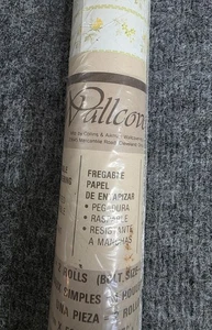 Collins & Aikman Prepasted Yellow Floral Strippable Wallpaper Roll 56.3 Sq Ft - Picture 1 of 6