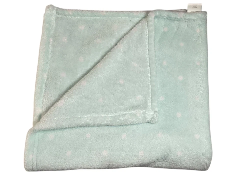 Manta bebé lunares blancos verde menta Cloud Island felpa seguridad Lovey 30x30 Foto 1 de 4