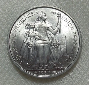 1952 NEW CALEDONIA 5 FRANCS COIN BU UNCIRCULATED - Picture 1 of 2