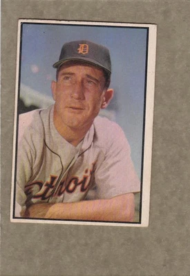 *1953 Bowman High #132 Fred Hutchinson, Tigres primera clase - Ding Top punta izquierda Foto 1 de 2