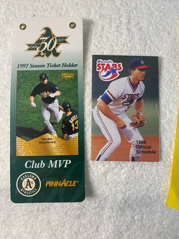 OAKLAND A's 1997 TICKET HOLDER & 1988 HUNTSVILLE STARS SCHEDULE MARK McGWIRE Cover