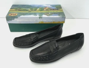 SAS Penny J Women's BLACK Leather Casual Loafers Shoes - Size 8 N - NEW - Picture 1 of 3