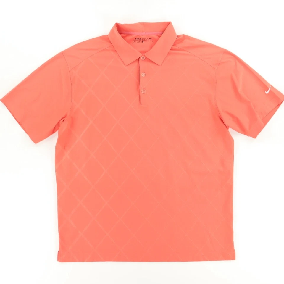 Nike Dri-Fit Golf High Stretch Polyester Solid Golf Polo Shirt Orange Men's L - Image 1 of 4