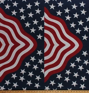 35.5" x 68" Packcloth Panel American Flag USA Bunting Patriotic Fabric D245.17 - Picture 1 of 1
