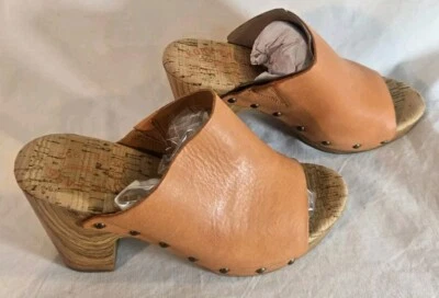 Nuevos tacones de plataforma de mula Kork-Ease para mujer talla 7M punta abierta coñac Foto 1 de 4