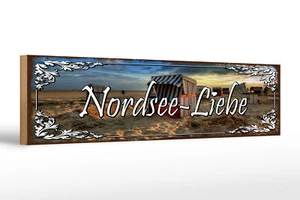 Holzschild Hinweis 46x10 cm Nordsee Liebe Strandkorb Deko Schild - Bild 1 von 5