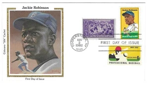 Colorano Silk FDC 1982 20c Jackie Robinson Combo Sc # 2016 - Bild 1 von 1