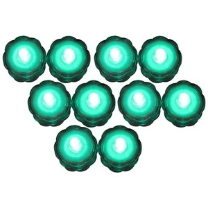 10 Pk Turquoise Submersible Waterproof Underwater Battery LED Tea Light~Wedding - Picture 1 of 3