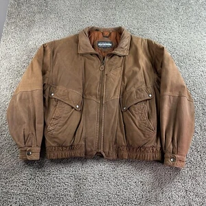 VINTAGE Members Only Leather Jacket Mens 44 Suede Bomber Quilt Lined 90s * - Picture 1 of 22