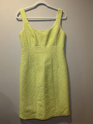 Nannette Lepore Cocktail Dress Textured Yellow Size 10 Easter Sleeveless - Image 1 of 4