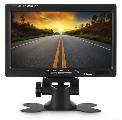 7" Car Rear View Monitor 2ch Video Rotate Mount Remote 12-24v For Backup Camera - Image 1 of 4