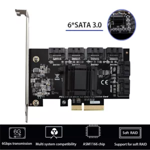 PCI-E Riser Card Adapter Sata Card Controller PCIe3.0 to SATA3.0 Expansion card - Picture 1 of 6